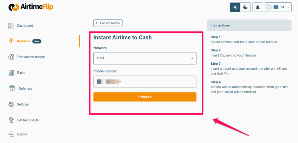 convert airtime on airtimeflip