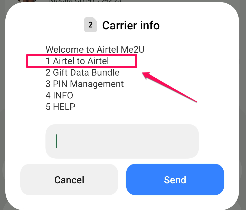 Airtel Me2U - USSD