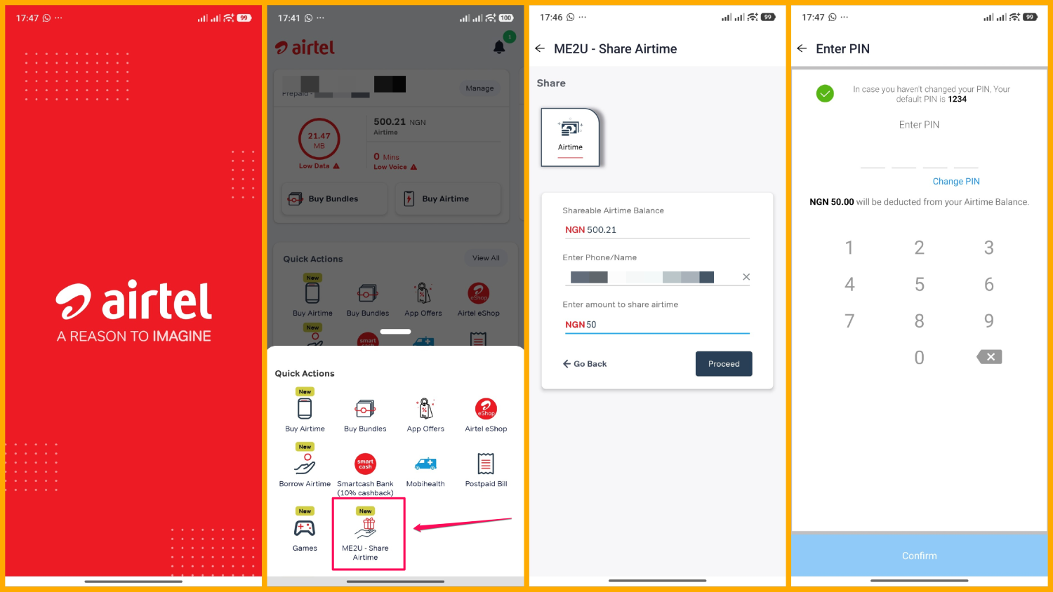 my airtel app - me2u